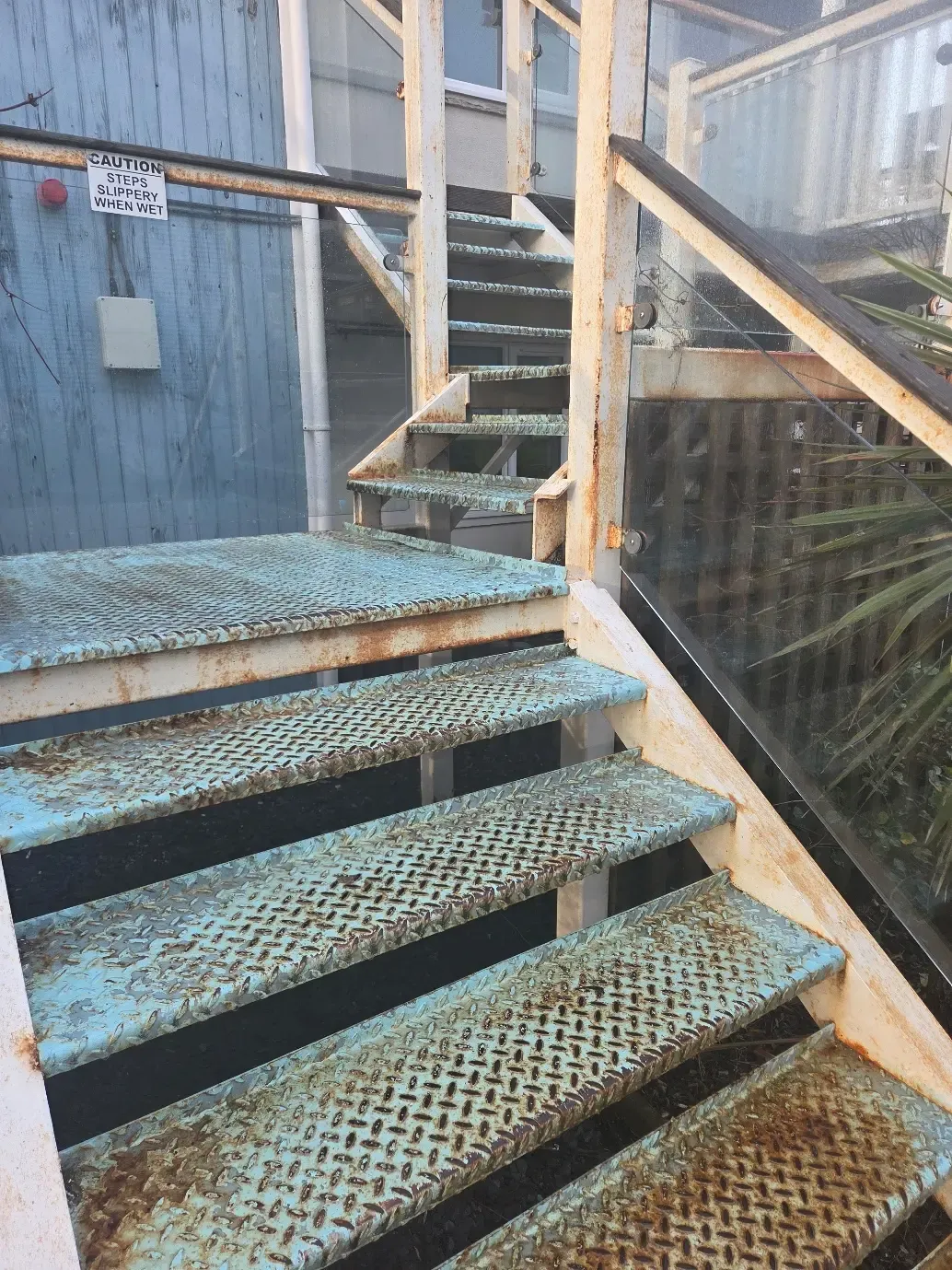 External Staircase Refurbishment — before laser cleaning